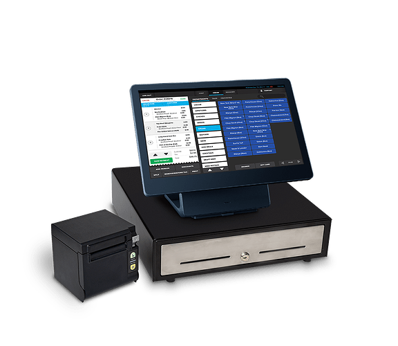 Shift4 Dine Workstation Bundle — all-in-one countertop POS with receipt printer and cash drawer